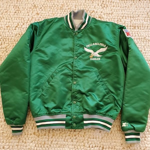 Philadelphia Eagles Vintage Starter Jacket M Rare Satin 90s Kelly