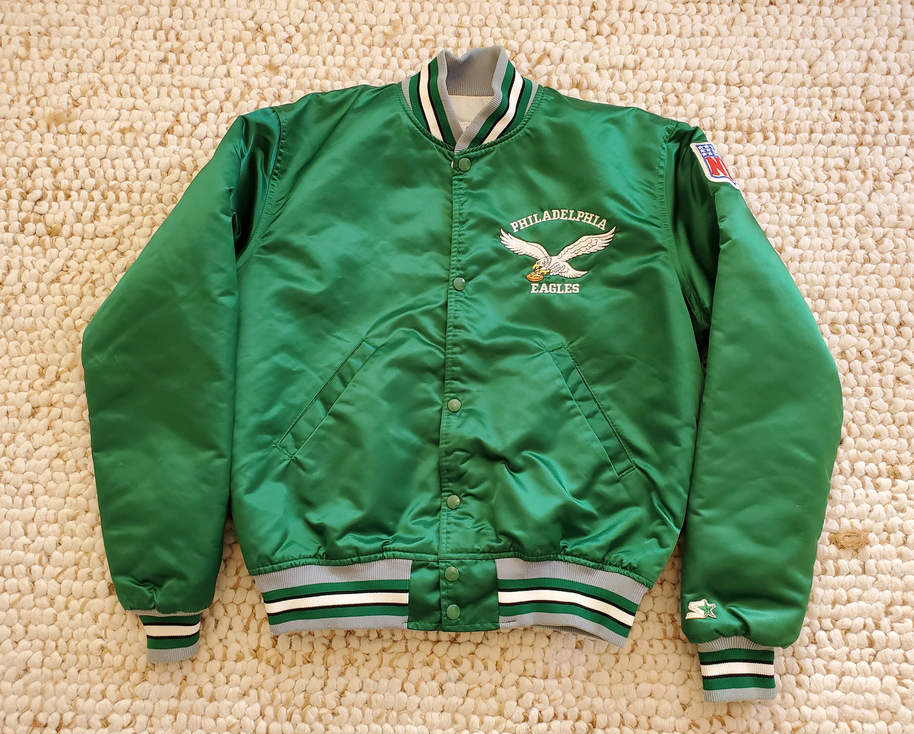 Maker of Jacket Sports Leagues Jackets NFL Team Philadelphia Eagles Multicolor Satin