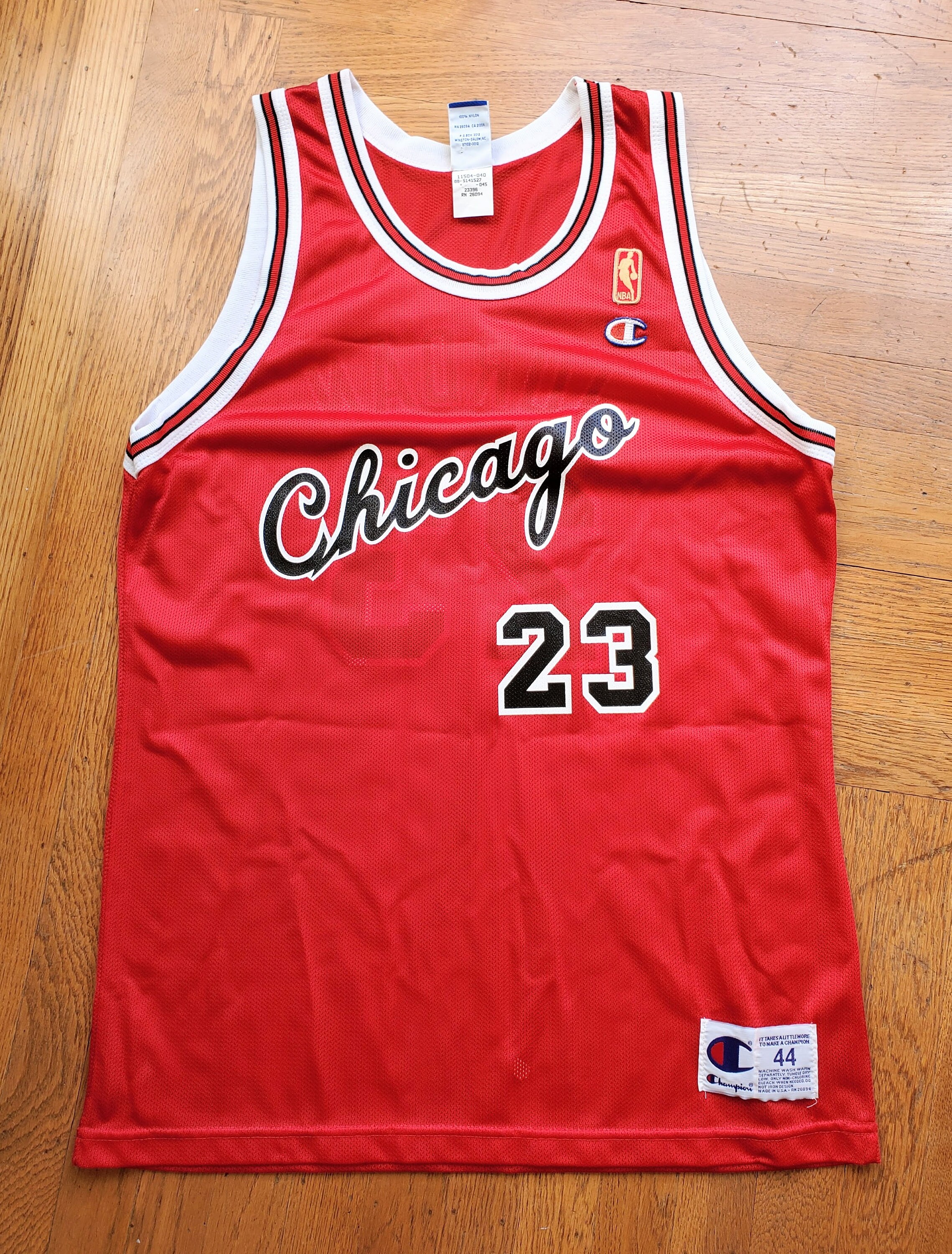 Michael Jordan Vintage Champion Jersey 44 Rare Rookie Gold Label Chicago Bulls NBA Cursiva Etsy Mexico