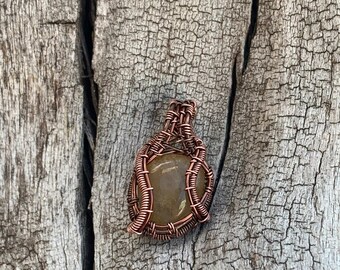 Wire Wrapped Yellow Agate “Cobra”