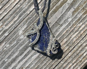 Wire Wrapped Lapis Lazuli Pendant “Starry”