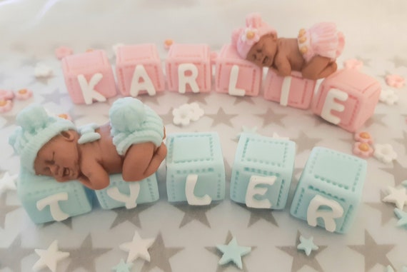 Name Blocks Baby Cake Topper