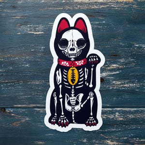 Maneki-Neko Muertos - Lucky Cat - weerbestendige vinylsticker