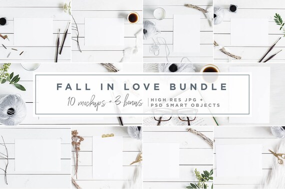 Card Mockup Bundle Fall In Love Artwork