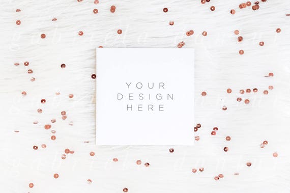 Square Card Card Mockup Invitation Mockup Your Design Here Etsy