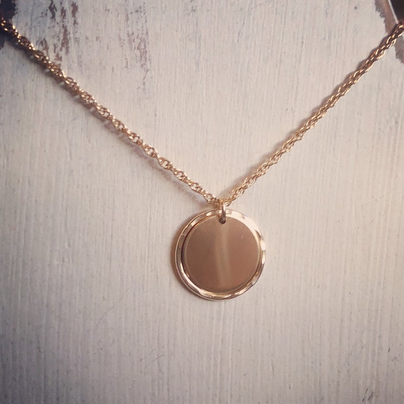 initial and circle necklace in silver or gold mothers day gift, Halo necklace Personalized disc necklace karla disc necklace