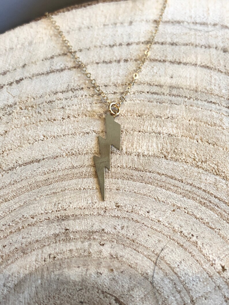 Gold Lightning Bolt Necklace Large Tiny Image 0