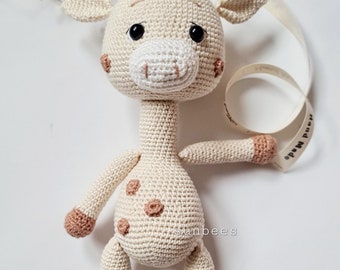 Gehäkelte Rassel Giraffe, Giraffe gehäkelt, Amigurumi Giraffe ,Rassel Giraffe, Greifring Giraffe,Gehäkeltes Spielzeug Giraffe, Baby Geschenk