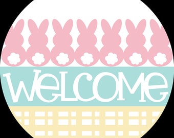 Welcome bunnies, Easter Door Hanger DIY
