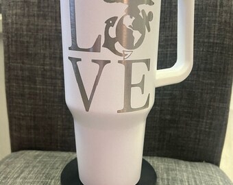 Love (any military branch) tumbler-15 color choices!