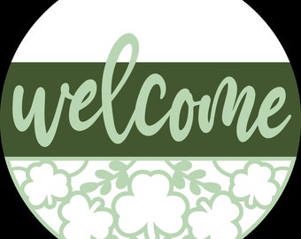 Welcome Shamrock, St. Patricks Day Door Hanger DIY