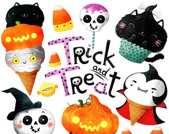Halloween Clipart | Printable Art| Cat clipart | pumpkin clipart | Halloween clip art | commercial use | cupcake clipart | vampire | skull