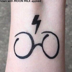 Harry Potter Glasses Lighting Bolt Temporary Tattoo Temp Tat Etsy