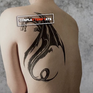 Dragon Tattoo Temporary Temp Tat Girl Hornet Cosplay Comic Purim Costume Neck Back Chest Bug Realistic