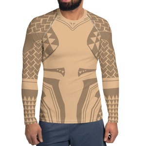 Underwater Superhero Muscle Tattoos Costume Shirt Cosplay Tight Fitting Easy Halloween Purim Triton Merman Tribal