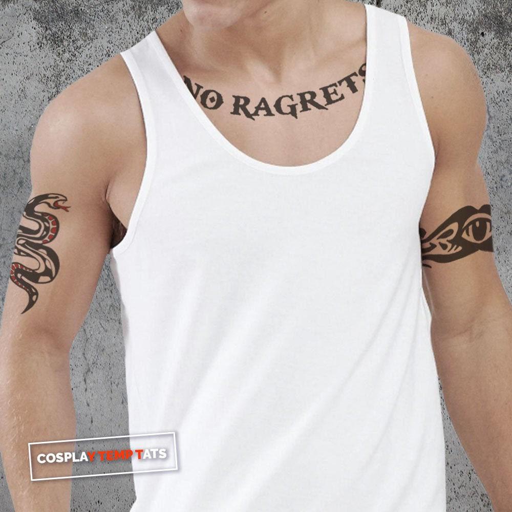 No ragrets temporary tattoos temp tat cobra skull eye costume halloween trailer trash misspelled snake