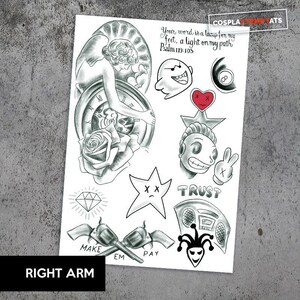 Full body set justin bieber temporary tattoos set lion bear cross son of god eagle arm neck chest realistic image 5