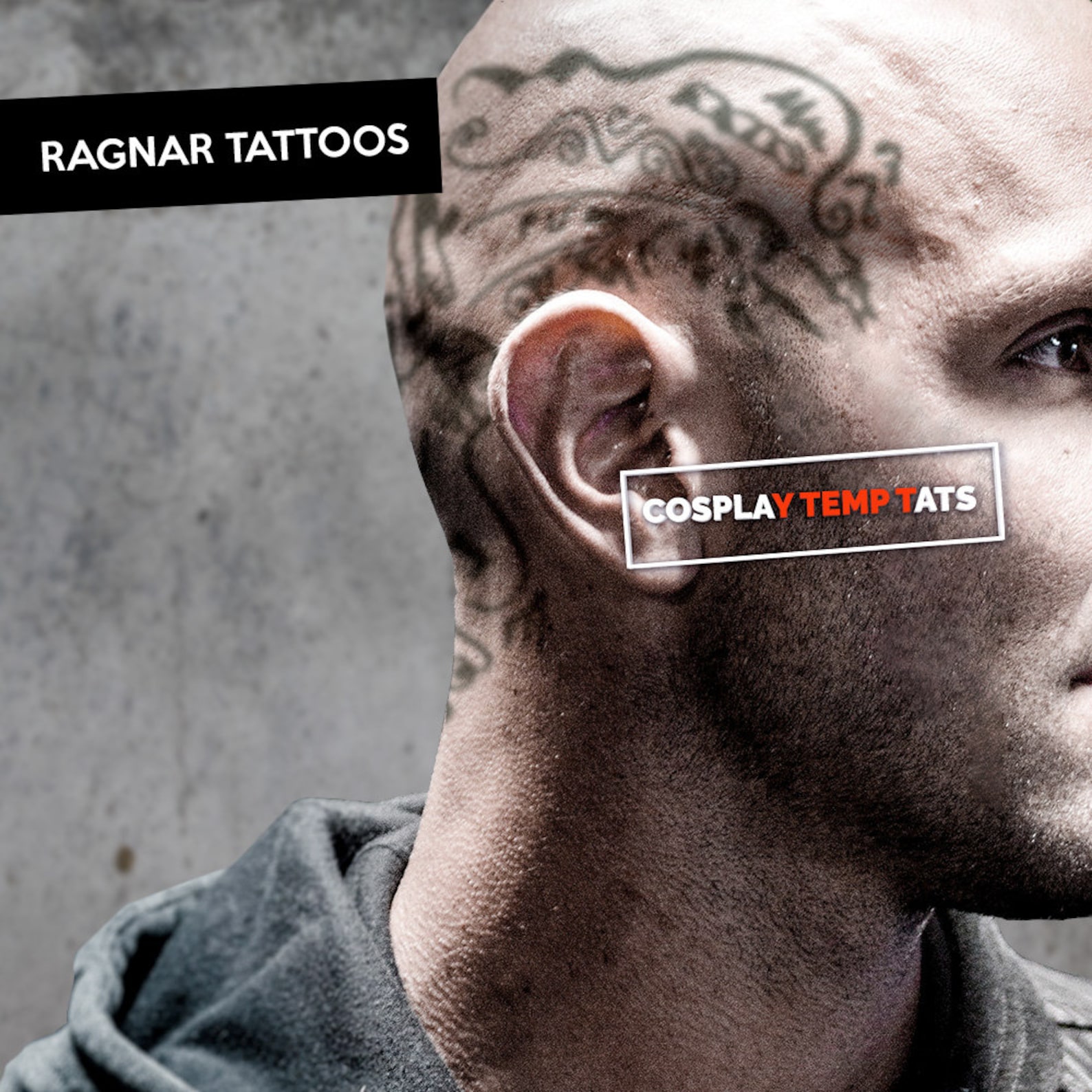 Ragnar Lothbrok Temporary Tattoos Temp Tat Vikings Head