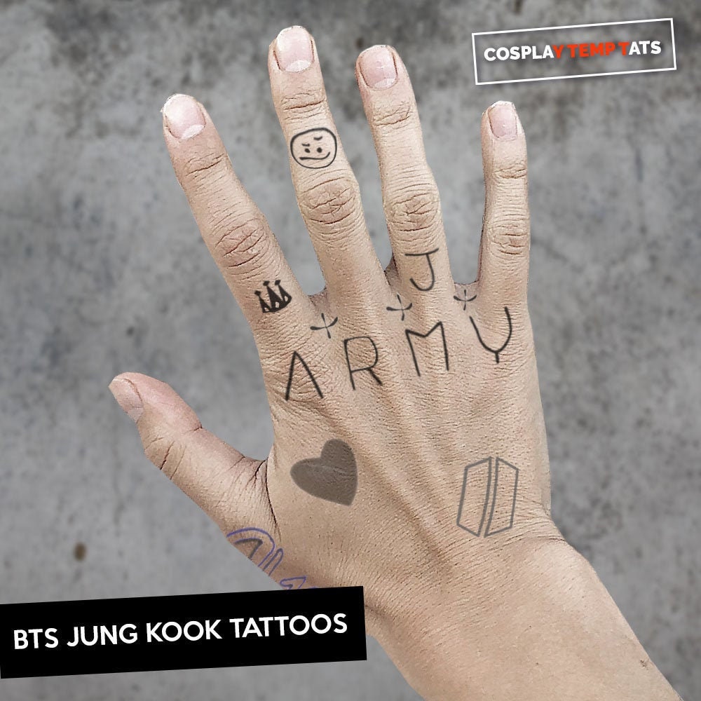 BTS Jung Kook 전정국 Temporary Tattoo Temp Tat Arm Hang Army | Etsy