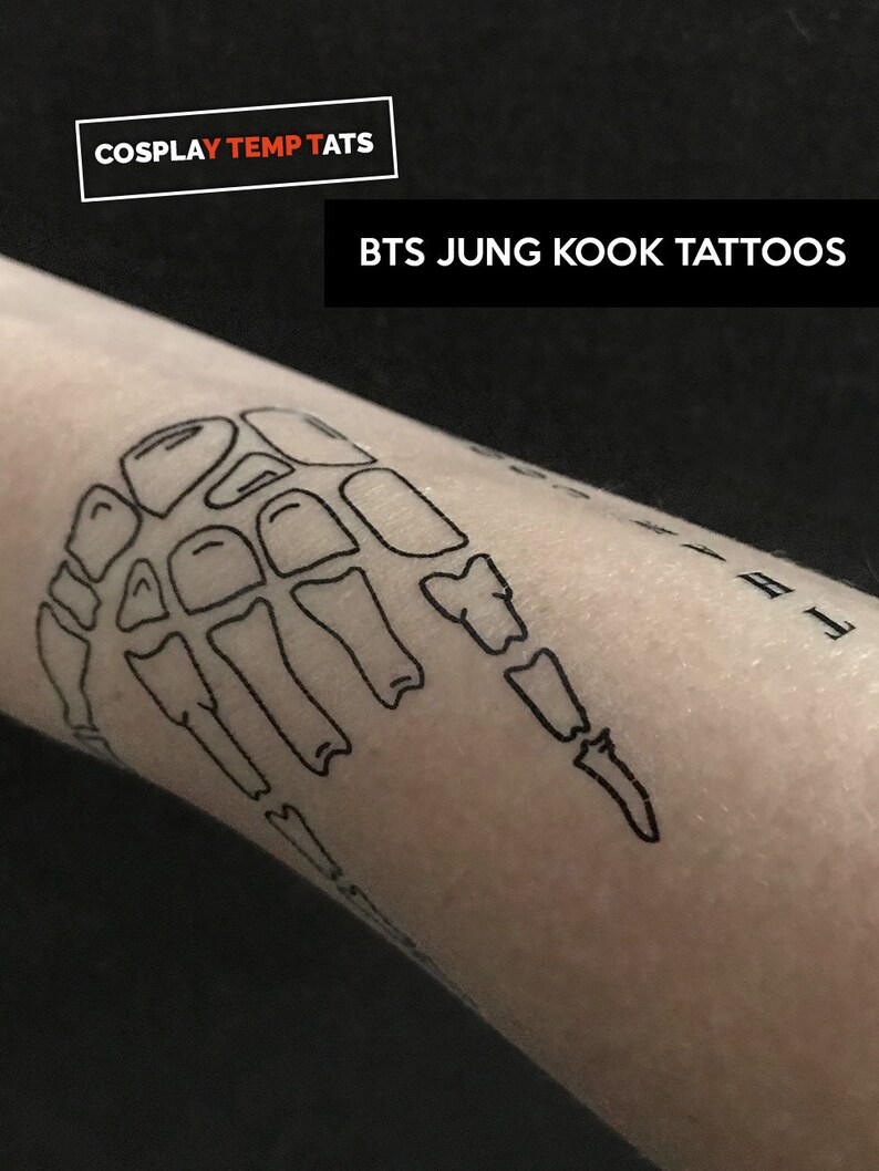 BTS Jung Kook 전정국 Temporary Tattoo Temp Tat Arm Hang Army | Etsy