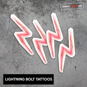 Lightning bolt temporary tattoo temp tat harry potter party favor small forehead mark cosplay costume halloween purim scar small kids