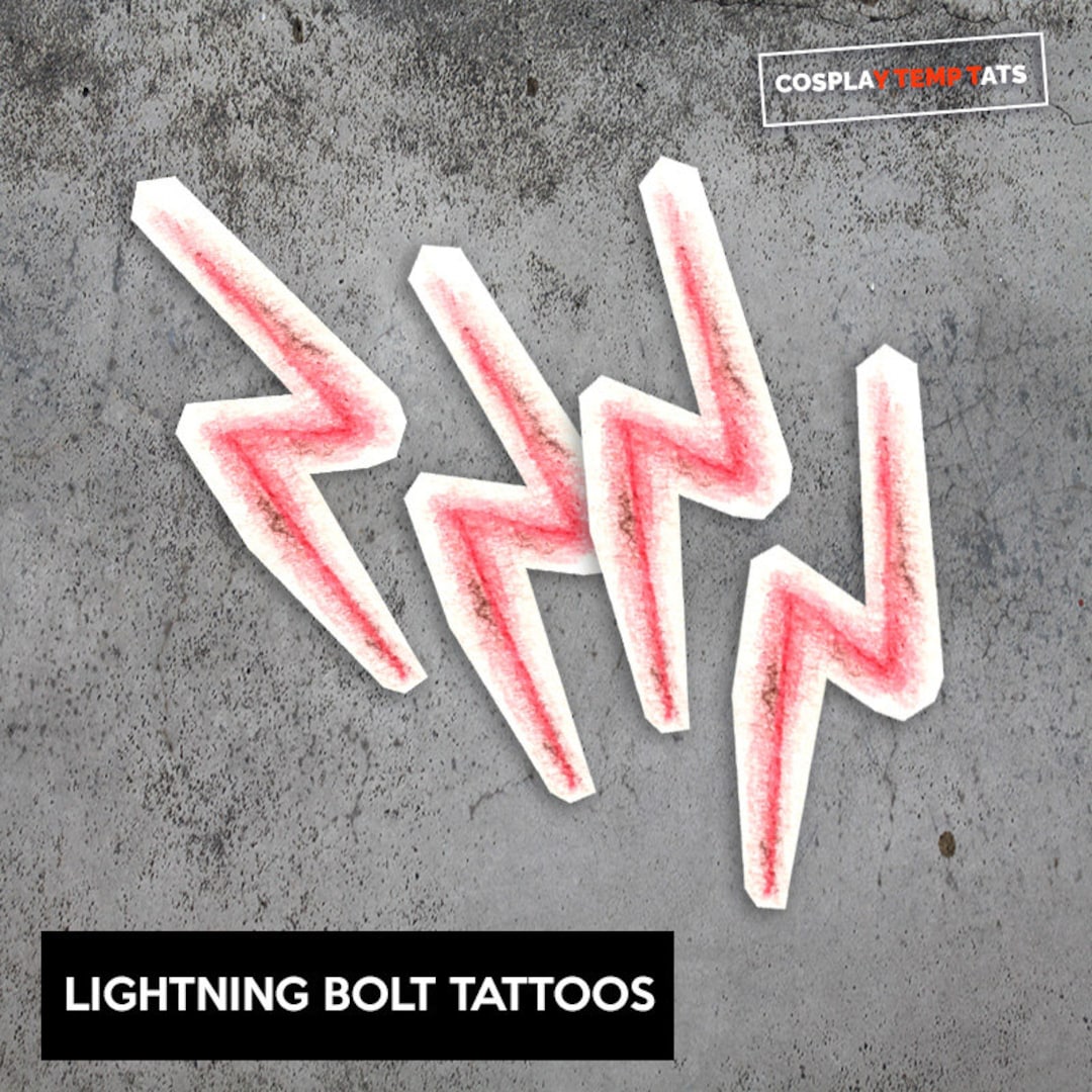 Lightning Bolt Temporary Tattoo Temp Tat Harry Potter Party Etsy