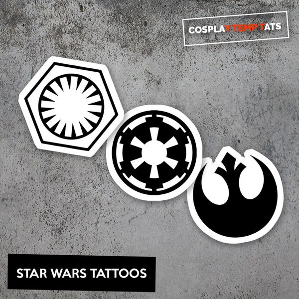 Star Wars Temporary Tattoo Temp Tat Rebel Alliance Empire Republic Symbol Logo Fan Nerd Comic Con Costume Purim Party Favor Gift Idea Cheap