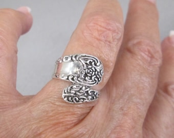 Solid Sterling Silver SPOON Ring>Victorian Pattern Spoon Ring,925 Sterling Spoon Ring,Utensil,Chef Ring,Cook Ring,Silver Spoon Ring,925 ring