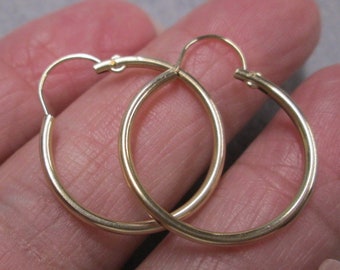 14kt.Gold Hoop Earrings>Gold Hoops,Everyday Hoops>Real 14kt.Gold Hoops,14kt.Gold Earrings,Not Plated or Filled,Gold Hoops,14kt.Jewelry