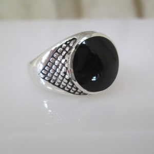 Heavy Men&#39;s Sterling ONYX Ring&gt;Men&#39;s Ring,Boy&#39;s Ring,Black Onyx Ring, Genuine Onyx,Native American, Southwestern jewelry,925 ring