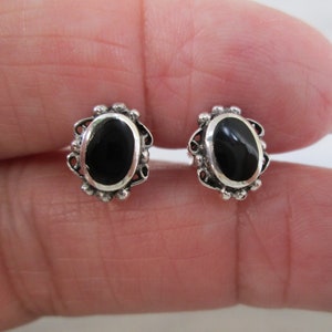 Black ONYX Stud Earrings&gt;925 Sterling Silver Studs,Onyx Earrings,Native Onyx Studs,Southwestern Jewelry,925 Studs,Black Onyx earrings,Onyx