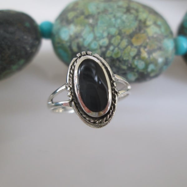 Sterling Silver ONYX Ring>925 Sterling Onyx ring,Black Onyx ring,Custom Onyx ring,Southwestern ring,925 Rings,Boho,Dainty silver ring,Bali