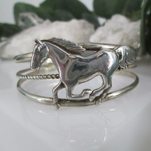 Vintage Silver Horse Cuff Bracelet - Etsy