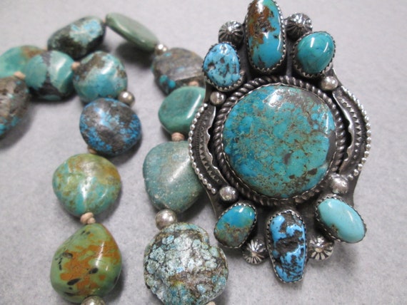 Native American Sterling TURQUOISE Ring>Genuine T… - image 3