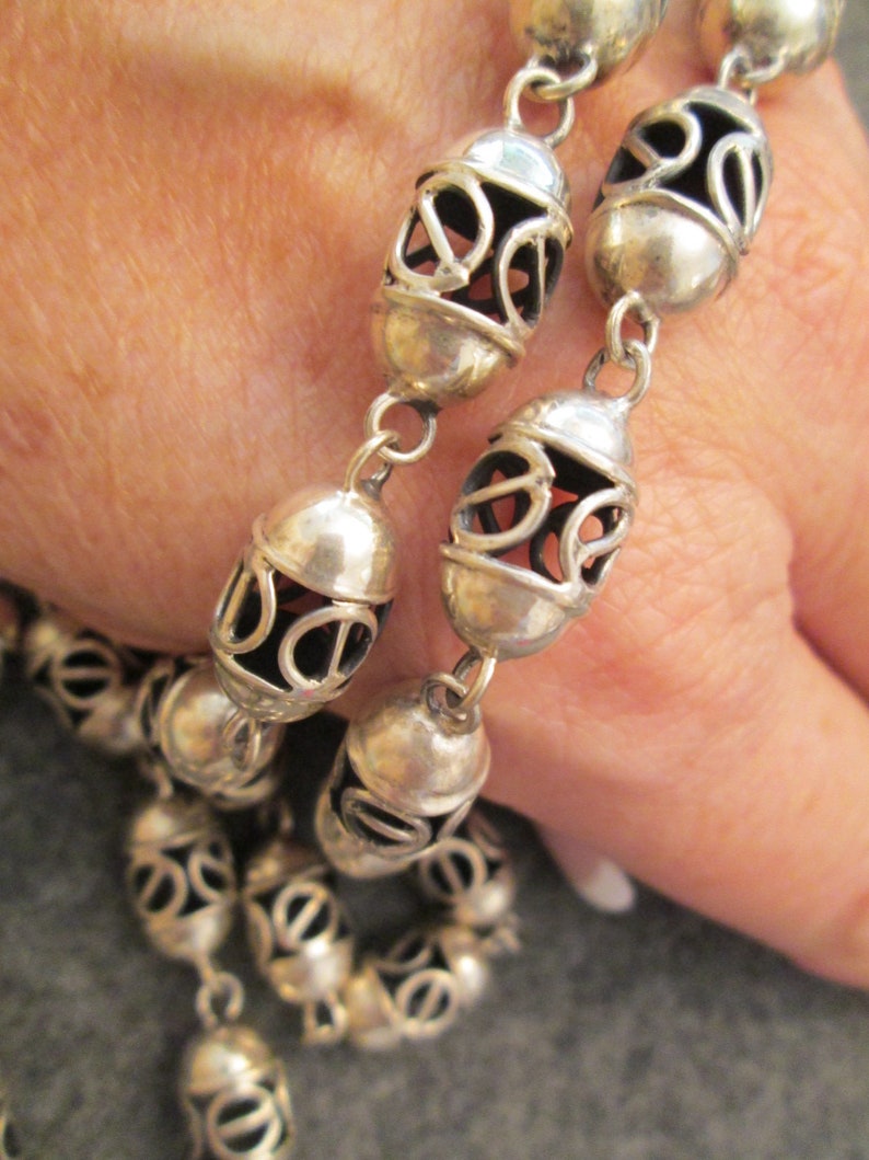 Mexican Navajo Solid 925 STERLING SILVER Necklace & Bracelet Set> Gorgeous Intricate Design>Heavier Weight,925 Unique Set,Southwestern Style image 3