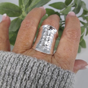 Cigar Band Ring Hammered Sterling Silver Cigar Band Ring Hammered Sterling Silver