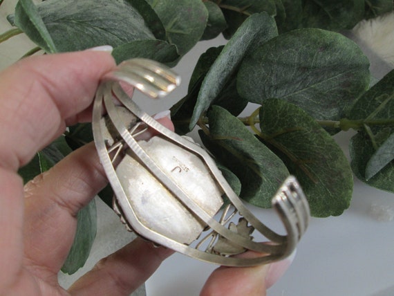 Native Sterling Silver Genuine TURQUOISE Cuff>Sig… - image 5