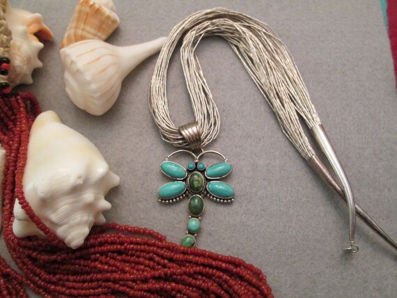 Native American Sterling Liquid Silver Necklace>N… - image 2