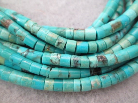 Native American Jewelry Kingman Turquoise Beaded Necklace - PuebloDirect.com