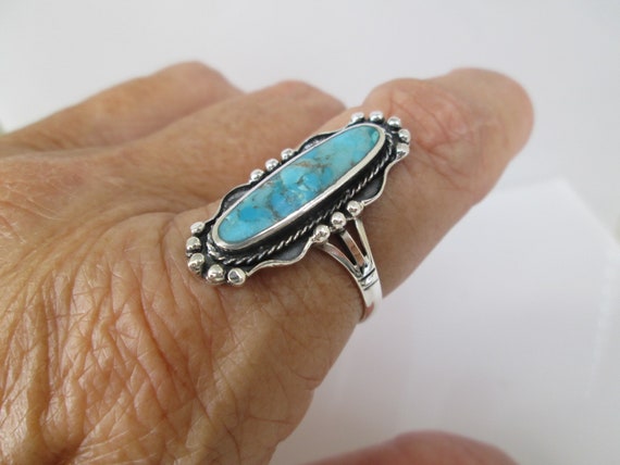 Genuine TURQUOISE Ring>925 Sterling Silver Turquo… - image 4