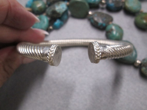 Sterling Silver Bangle Bracelet>Heavy Cable Twist… - image 7