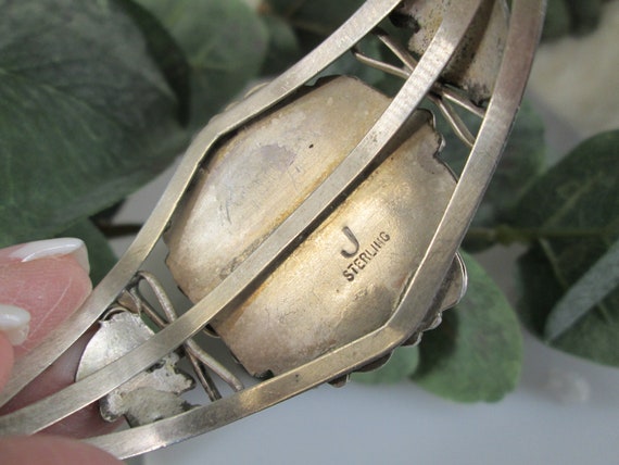 Native Sterling Silver Genuine TURQUOISE Cuff>Sig… - image 4