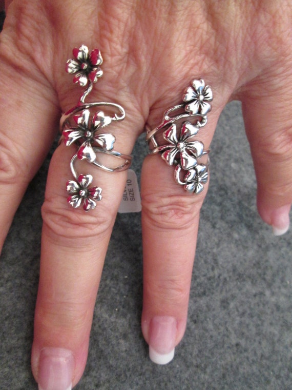 925 Sterling CASCADING FLOWER Ring>925 Floral ring