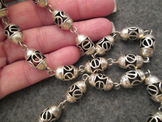 Mexican Navajo Solid 925 STERLING SILVER Necklace… - image 1
