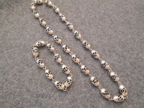 Mexican Navajo Solid 925 STERLING SILVER Necklace… - image 2