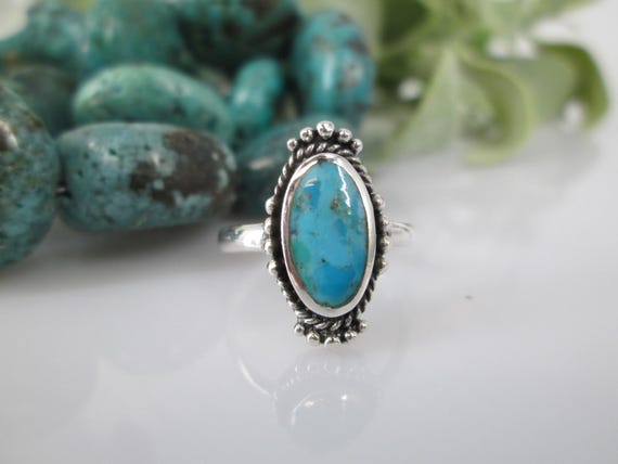 Turquoise Ring>Sterling Silver Genuine Turquoise Ring,Custom Turquoise Ring,Southwestern Turquoise Ring,925 Turquoise Ring,Turquoise Ring