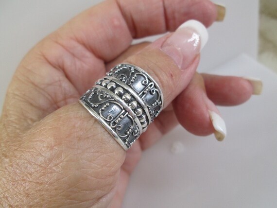 Wide Sterling Silver Band,Bali Cigar Band,925 Wide Band,Tribal Ring,Cigar Band,Boho Chic ring,925 ring,Thick ring,Thumb band,925 wide ring