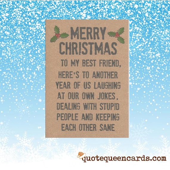 merry christmas best friend funny christmas card for