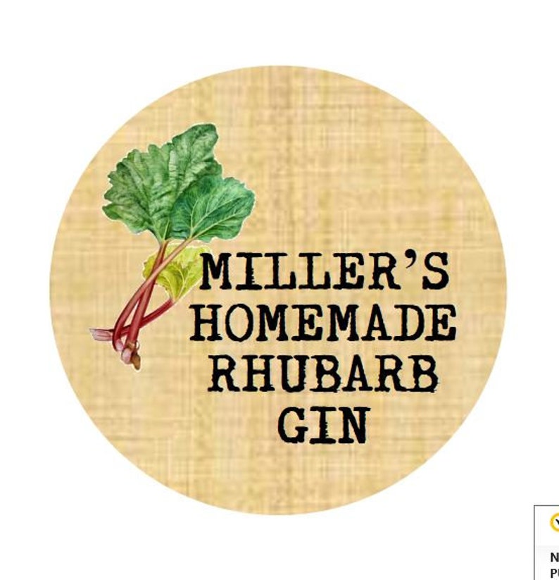 24 X Personalised Homemade Rhubarb Gin Sticky Labels Handmade - Etsy UK