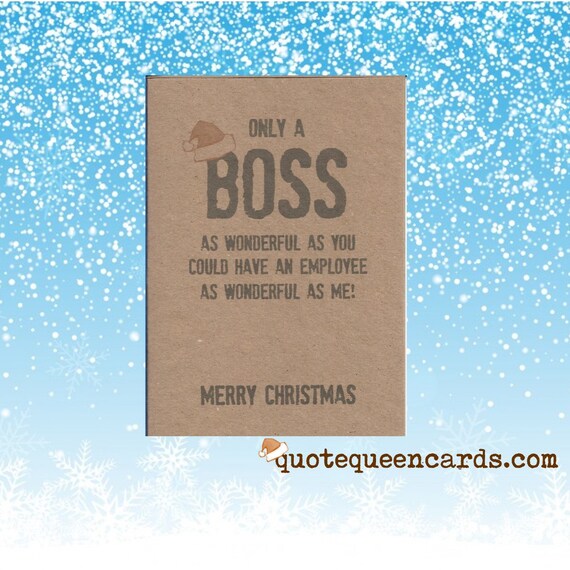 Funny Christmas Card For Boss More Designs At QUOTE QUEEN Etsy
